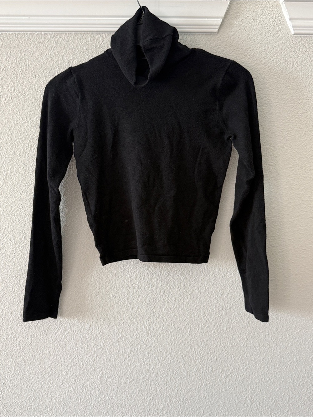 Brandy Melville Black Slim Turtleneck Long Sleeve Top